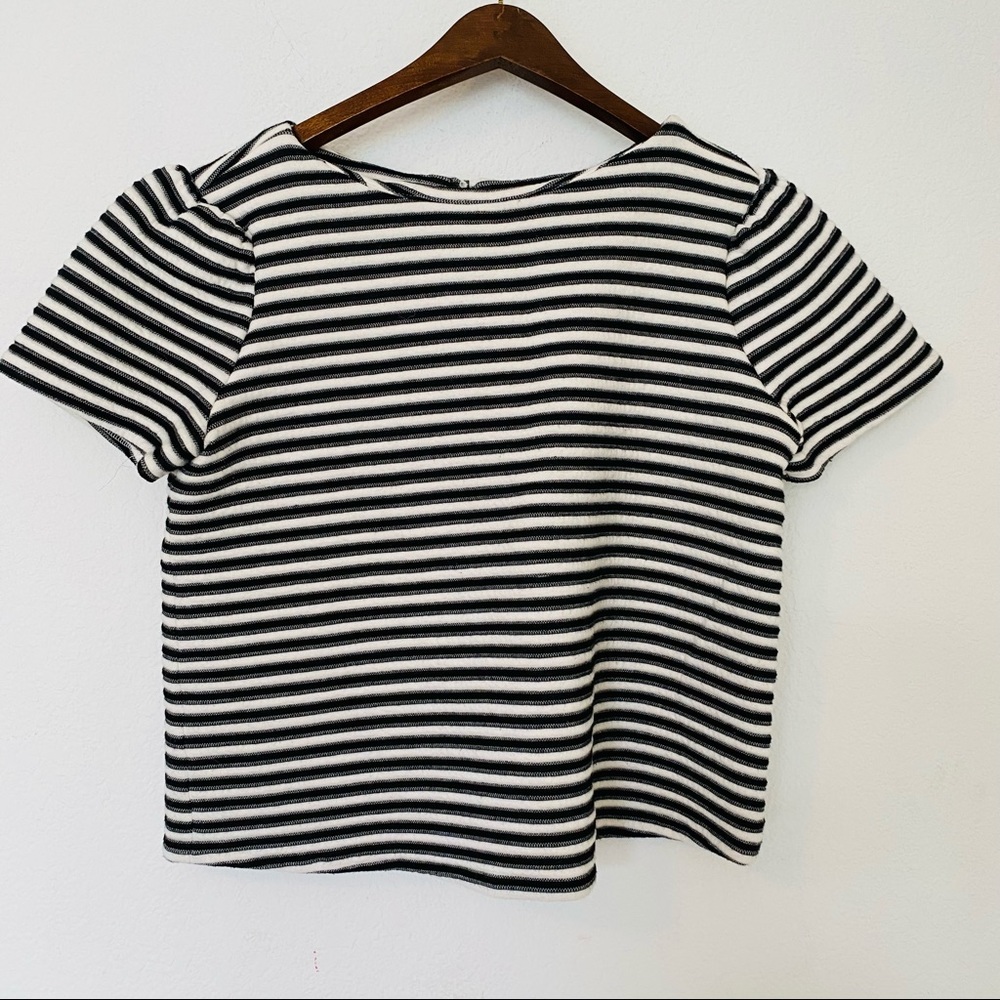 Philosophy Black and White Striped Blouse